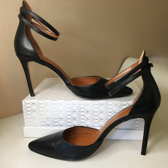 ＨＡＬＳＴＯＮ "London" Napa Leather Double Ankle Strap D'Orsay - Size 8.5 - Picture 3 of 13